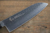 Sakai Takayuki VG10 33 Layer Damascus Hammered Santoku  170mm Blue Lacquered Handle with Sheath - Japannywholesale