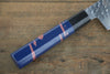 Sakai Takayuki VG10 33 Layer Damascus Hammered Santoku  170mm Blue Lacquered Handle with Sheath - Japannywholesale