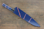 Sakai Takayuki VG10 33 Layer Damascus Hammered Gyuto  210mm Blue Lacquered Handle with Sheath - Japannywholesale