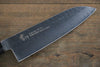 Sakai Takayuki VG10 33 Layer Damascus Hammered Santoku  170mm Gold Lacquered Handle with Sheath - Japannywholesale