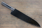 Sakai Takayuki VG10 33 Layer Damascus Hammered Gyuto  210mm Gold Lacquered Handle with Sheath - Japannywholesale