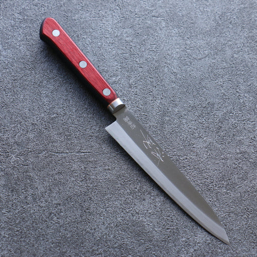 Seisuke Blue Super Migaki Finished Petty-Utility  145mm Red and Black Pakka wood Handle - Japannywholesale