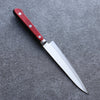 Seisuke Blue Super Migaki Finished Petty-Utility  145mm Red and Black Pakka wood Handle - Japannywholesale