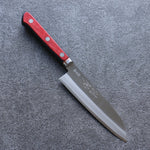 Seisuke Blue Super Migaki Finished Small Santoku  140mm Red and Black Pakka wood Handle - Japannywholesale