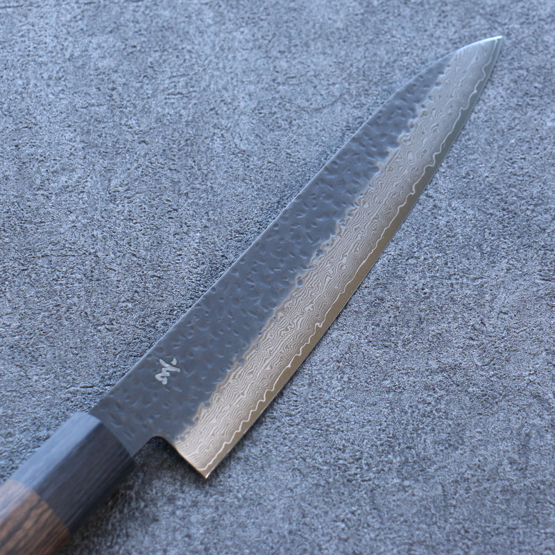 Shizu Gen VG10 Hammered Black Finished Gyuto  180mm Brown Pakka wood Handle - Japannywholesale