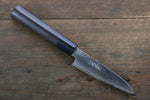 Takayuki Iwai Blue Steel No.2 Damascus Petty-Utility  110mm Shitan Handle - Japannywholesale