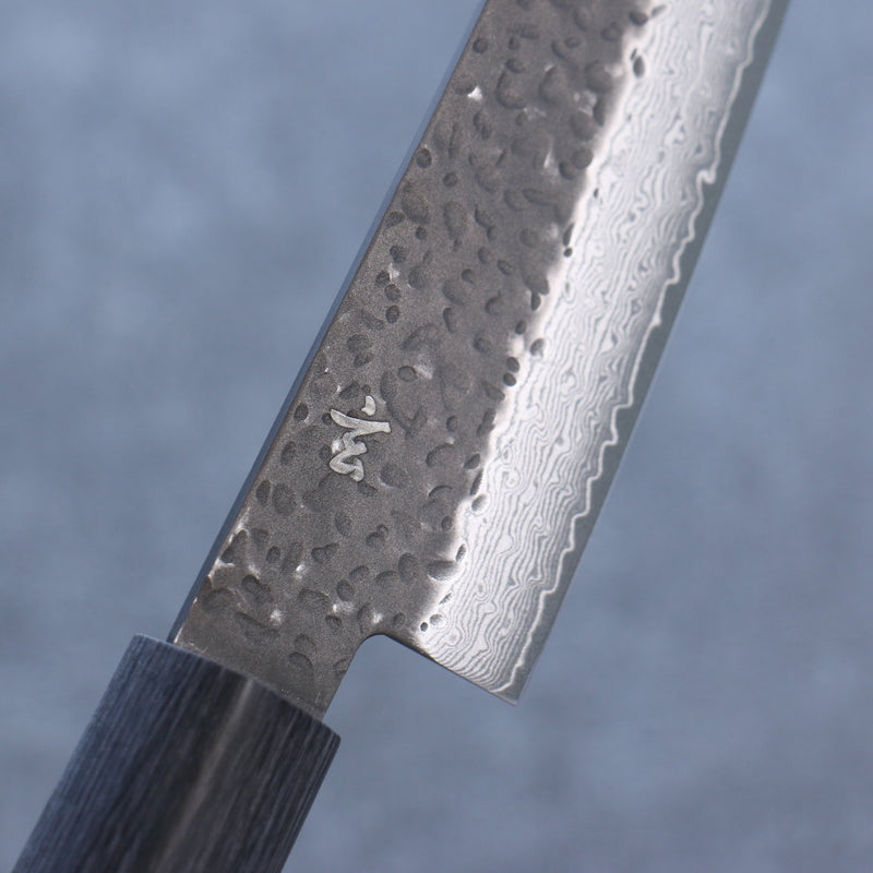 Shizu Gen VG10 Hammered Black Finished Gyuto  180mm Brown Pakka wood Handle - Japannywholesale