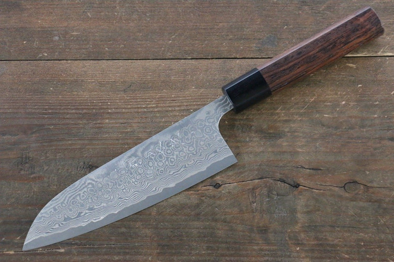 Nao Yamamoto SG2 Damascus Santoku  170mm Shitan Handle - Japannywholesale