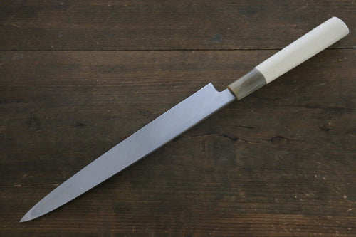 Sakai Takayuki [Left Handed] Kasumitogi White Steel Yanagiba  Magnolia Handle - Japannywholesale