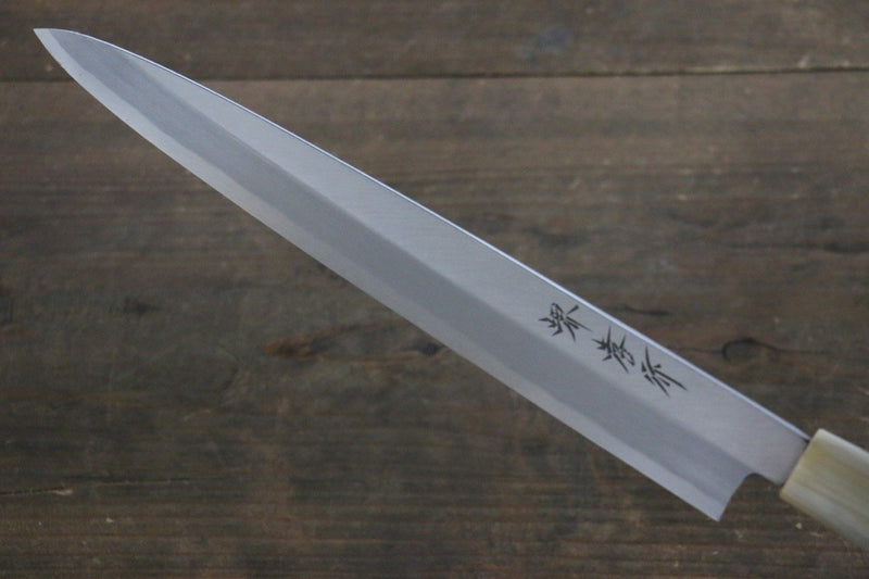 Sakai Takayuki [Left Handed] Kasumitogi White Steel Yanagiba  Magnolia Handle - Japannywholesale