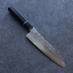 Seisuke AUS10 Mirror Crossed Santoku  180mm Black Pakka wood Handle - Japannywholesale