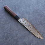 Seisuke AUS10 Mirror Crossed Santoku  180mm Brown Pakka wood Handle - Japannywholesale