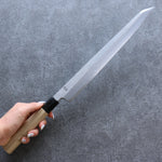 Kikuzuki White Steel No.2 Nashiji Kiritsuke Yanagiba  300mm Magnolia Handle - Japannywholesale