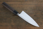 Hideo Kitaoka White Steel No.2 Damascus Deba  150mm Shitan Handle - Japannywholesale