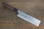 Hideo Kitaoka White Steel No.2 Damascus Kakugata Usuba  180mm Shitan Handle - Japannywholesale