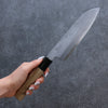 Kikuzuki White Steel No.2 Nashiji Santoku  180mm Magnolia Handle - Japannywholesale