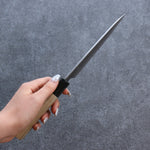 Kikuzuki White Steel No.2 Nashiji Petty-Utility  150mm Magnolia Handle - Japannywholesale