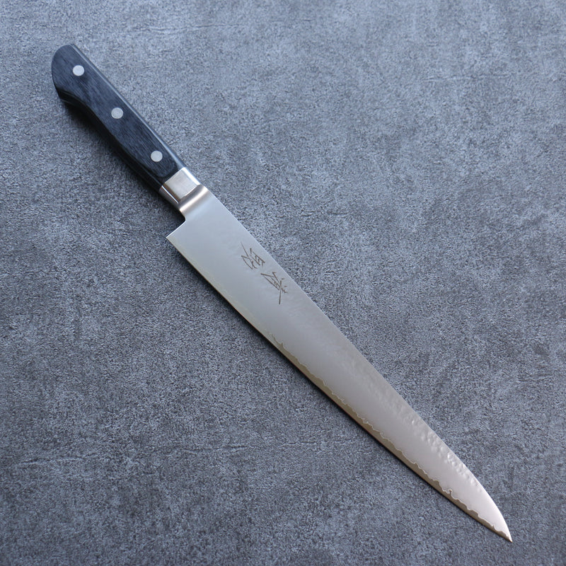 Seisuke VG5 Hammered Kasumitogi Sujihiki  270mm Black Pakka wood Handle - Japannywholesale