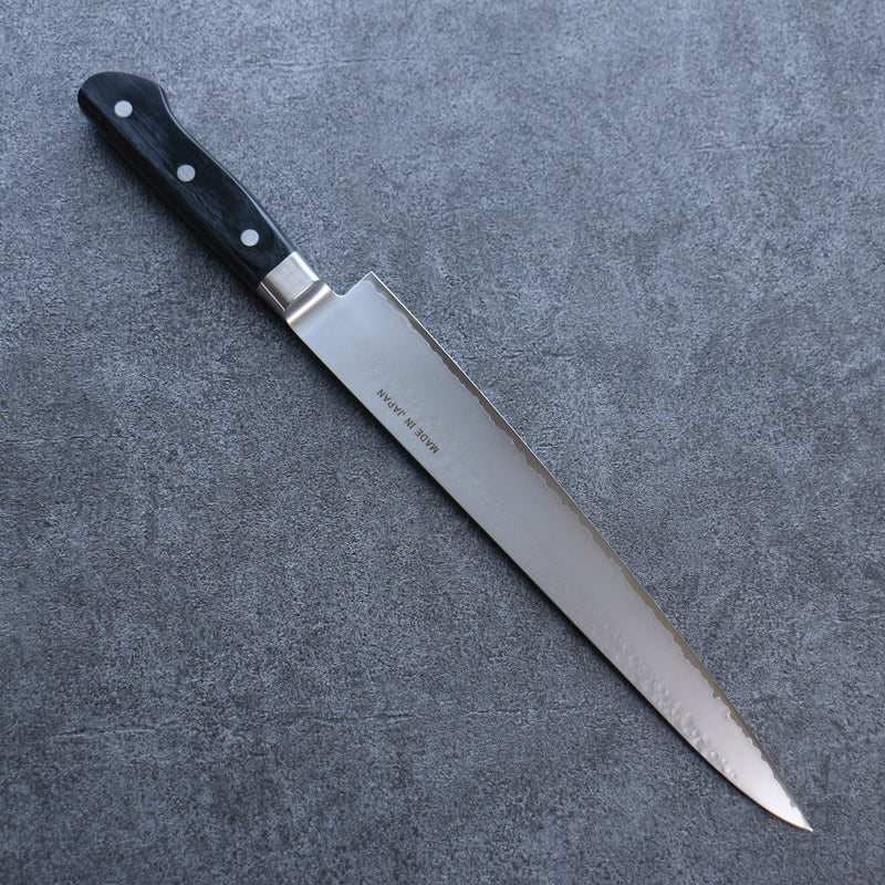 Seisuke VG5 Hammered Kasumitogi Sujihiki  270mm Black Pakka wood Handle - Japannywholesale