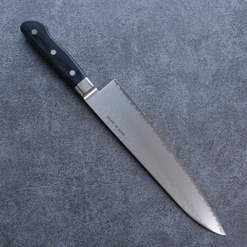 Seisuke VG5 Hammered Kasumitogi Gyuto  240mm Black Pakka wood Handle - Japannywholesale