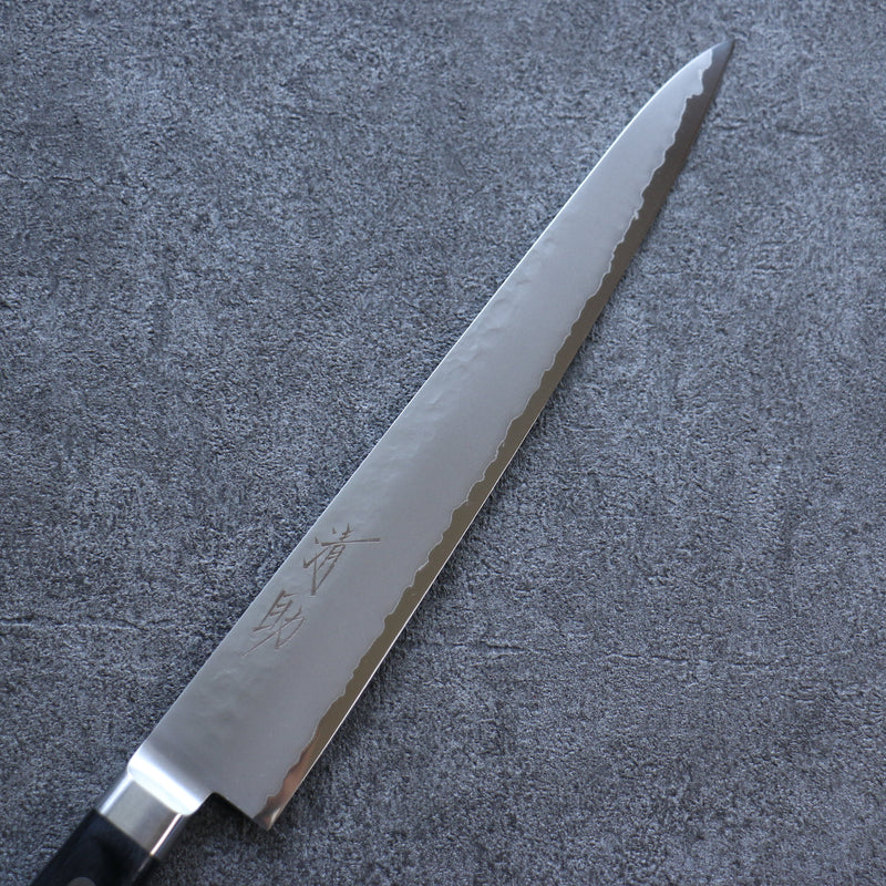 Seisuke VG5 Hammered Kasumitogi Sujihiki  240mm Black Pakka wood Handle - Japannywholesale