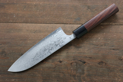 Nao Yamamoto VG10 Damascus Santoku  170mm Shitan Handle - Japannywholesale