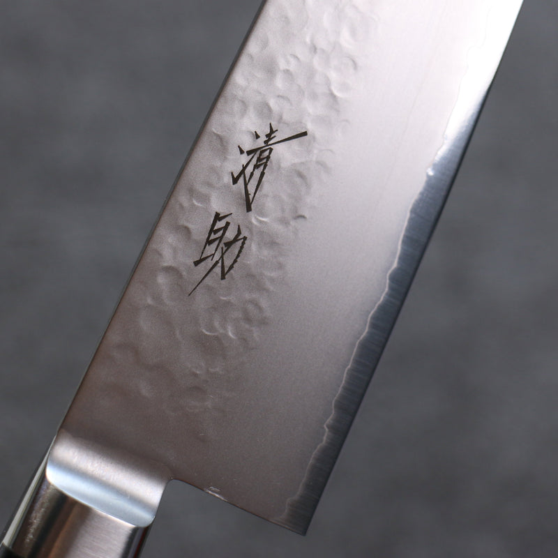 Seisuke VG5 Hammered Kasumitogi Gyuto  210mm Black Pakka wood Handle - Japannywholesale