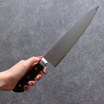 Seisuke VG5 Hammered Kasumitogi Gyuto  210mm Black Pakka wood Handle - Japannywholesale