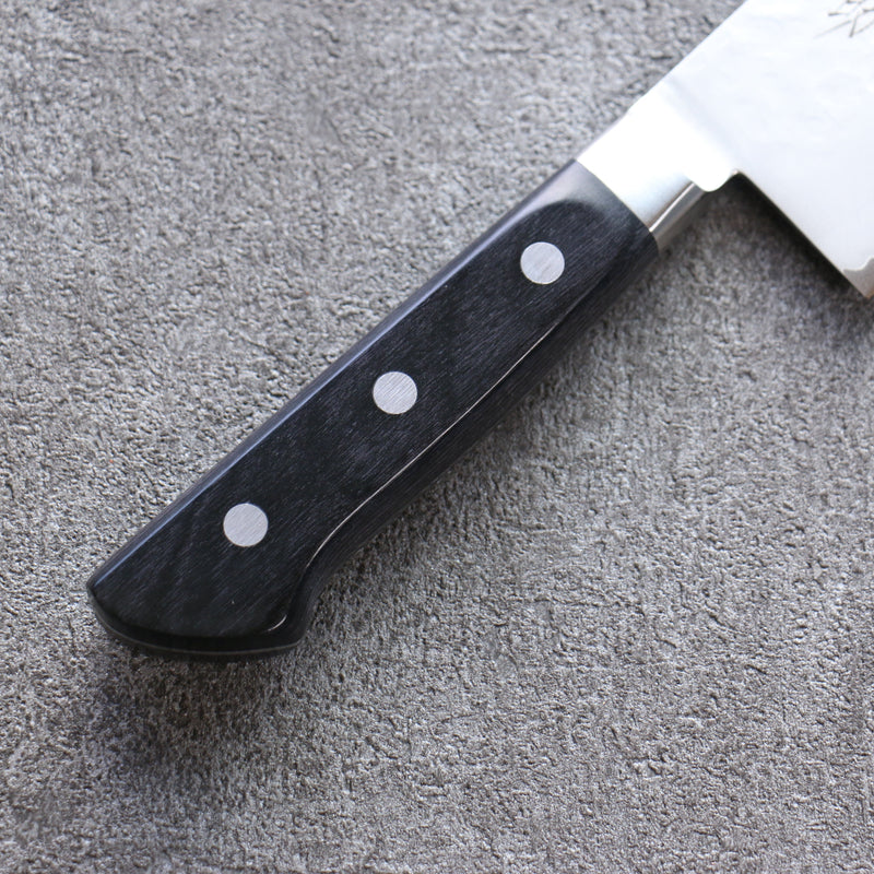 Seisuke VG5 Hammered Kasumitogi Santoku  175mm Black Pakka wood Handle - Japannywholesale