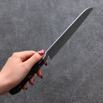 Seisuke VG5 Hammered Kasumitogi Santoku  175mm Black Pakka wood Handle - Japannywholesale