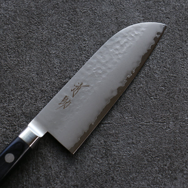 Seisuke VG5 Hammered Kasumitogi Santoku 120mm Black Pakka wood Handle ...