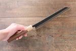 Seisuke Kokubyaku Blue Super Hammered Kurouchi Kiritsuke Gyuto  210mm Morado Handle - Japannywholesale