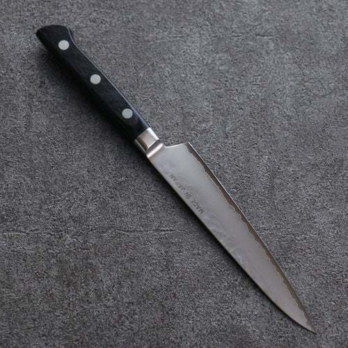 Seisuke VG5 Hammered Kasumitogi Petty-Utility  150mm Black Pakka wood Handle - Japannywholesale