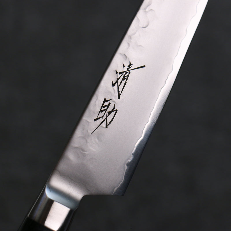 Seisuke VG5 Hammered Kasumitogi Petty-Utility  150mm Black Pakka wood Handle - Japannywholesale