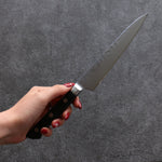 Seisuke VG5 Hammered Kasumitogi Petty-Utility  150mm Black Pakka wood Handle - Japannywholesale