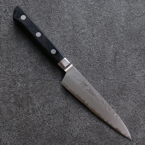 Seisuke VG5 Hammered Kasumitogi Petty-Utility  120mm Black Pakka wood Handle - Japannywholesale