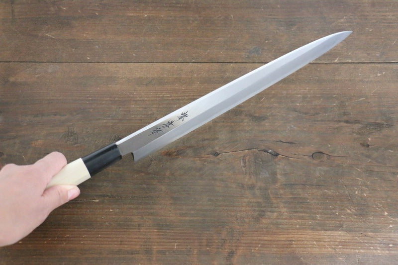 Sakai Takayuki Kasumitogi White Steel Yanagiba Japanese Knife Magnolia Handle - Japannywholesale