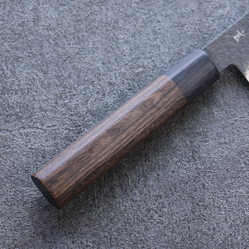 Shizu Gen VG10 Hammered Black Finished Gyuto  210mm Brown Pakka wood Handle - Japannywholesale