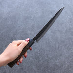 Shizu Gen VG10 Hammered Black Finished Gyuto  210mm Brown Pakka wood Handle - Japannywholesale