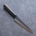 Shizu Gen VG10 Hammered Black Finished Petty-Utility  160mm Brown Pakka wood Handle - Japannywholesale