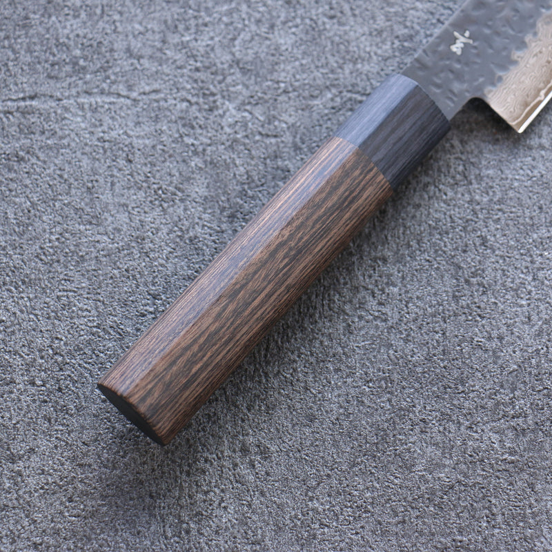 Shizu Gen VG10 Hammered Black Finished Petty-Utility  160mm Brown Pakka wood Handle - Japannywholesale