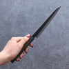 Shizu Gen VG10 Hammered Black Finished Petty-Utility  160mm Brown Pakka wood Handle - Japannywholesale