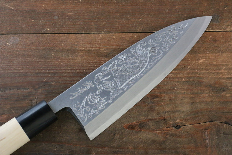 Sakai Takayuki Kasumitogi White Steel Sojyonokoi engraving Deba - Japannywholesale