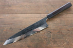 [Left Handed] Seisuke Blue Steel No.2 Hammered Kurouchi Gyuto  240mm with Shitan Handle - Japannywholesale