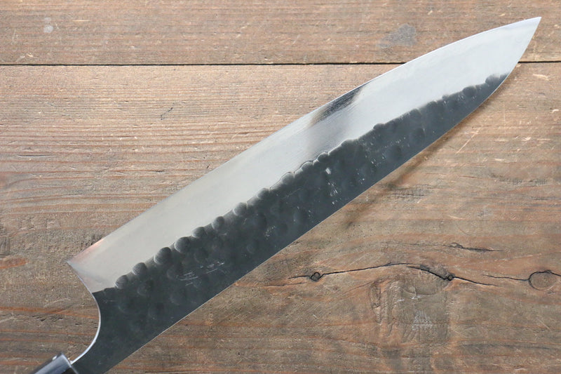 [Left Handed] Seisuke Blue Steel No.2 Hammered Kurouchi Gyuto  240mm with Shitan Handle - Japannywholesale