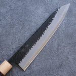 Seisuke Shitan Blue Super Hammered Kurouchi Gyuto  210mm Shitan Handle - Japannywholesale