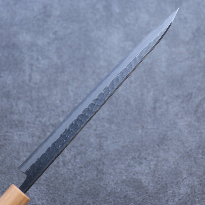 Seisuke Shitan Blue Super Hammered Kurouchi Gyuto  210mm Shitan Handle - Japannywholesale