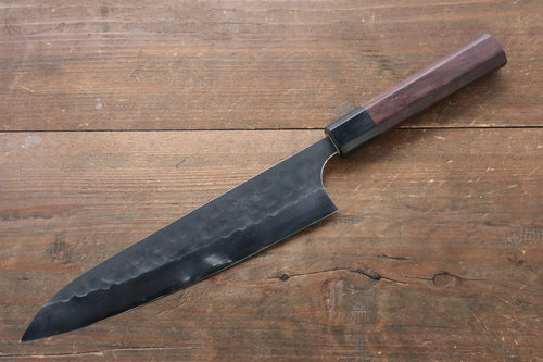 [Left Handed] Seisuke Blue Steel No.2 Hammered Kurouchi Gyuto  210mm with Shitan Handle - Japannywholesale