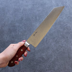 Seisuke VG10 33 Layer Mirrored Finish Damascus Kiritsuke Gyuto  210mm Red Pakka wood Handle - Japannywholesale