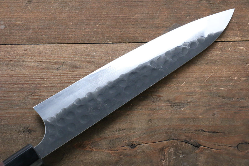 [Left Handed] Seisuke Blue Steel No.2 Hammered Kurouchi Gyuto  210mm with Shitan Handle - Japannywholesale